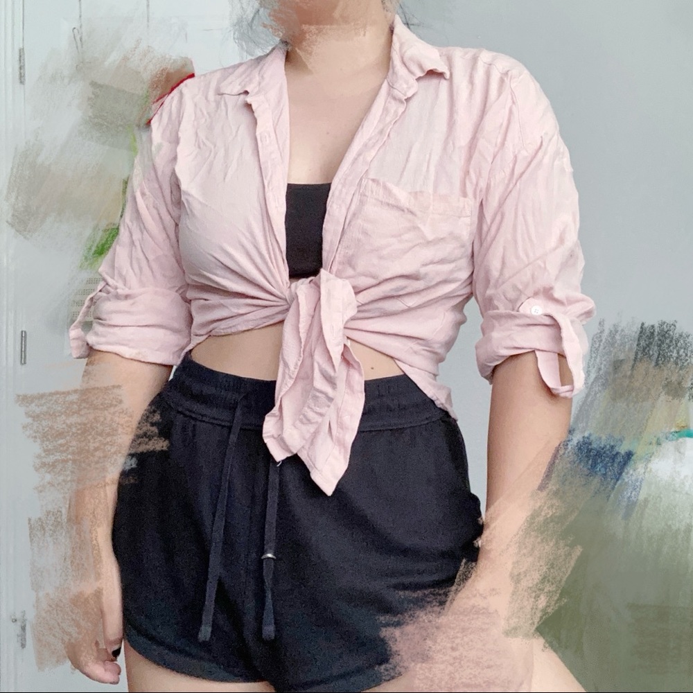 Pastel Pink Buttoned Sleeves